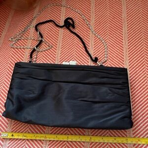 Elegant Black Satin Clutch
